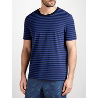 John Lewis Jersey Cotton Stripe Lounge T-Shirt, Blue