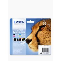 Epson Cheetah T0715 Inkjet Printer Cartridge Multipack, Pack Of 4