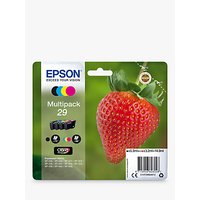 Epson Strawberry T2986 Inkjet Printer Cartridge Multipack, Pack Of 4