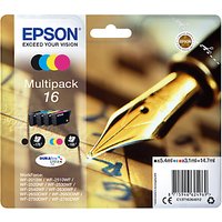 Epson Pen & Crossword T1626 Inkjet Printer Cartridge Multipack, Pack Of 4
