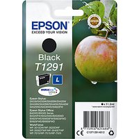 Epson Apple T1291 Inkjet Printer Cartridge, Black