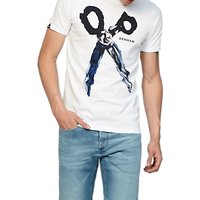 Denham Blue Steel T-Shirt, Optic White