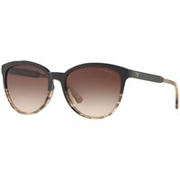 Emporio Armani EA4101 Cat's Eye Sunglasses, Black Pattern/Brown Gradient