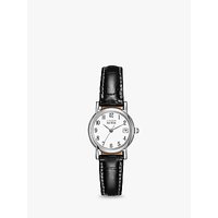 Citizen EW1270-06A Women's Date Leather Strap Watch, Black/White