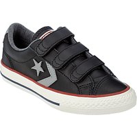 Converse Children's Star Player 3V Triple Rip-Tape Trainers, Black Leather