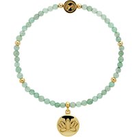 Melissa Odabash Jade Bead Lotus Charm Stretch Bracelet, Green/Gold