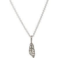 Dogeared Sterling Silver Free Bird Open Feather Chain Pendant Necklace, Silver
