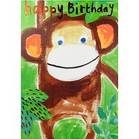 Paper Salad Monkey Happy Birthday Card