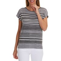 Betty Barclay Stripe Cap Sleeve T-Shirt, Grey/White