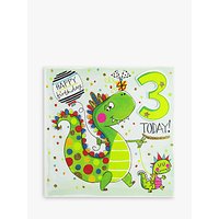 Rachel Ellen 3 Today Dinosaur Birthday Card