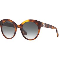 Gucci GG0028S Oval Sunglasses, Tortoise/Grey Gradient