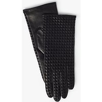 Modern Rarity Suede And Leather Plaited Cashmere Lined Gloves, Black