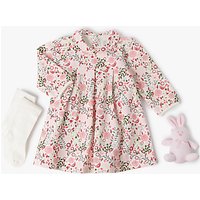 Emile Et Rose Baby 3 Piece Flower & Bird Dress Set, Pink