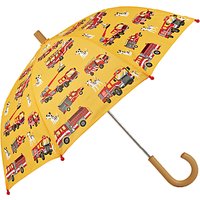 Hatley Children's Fire Trucks Print Umbrella, Yellow