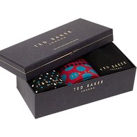 Ted Baker Belsize Sock Gift Set, One Size, Pack Of 3, Red/Black/Blue