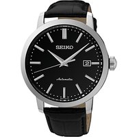 Seiko SRPA27K1 Men's Automatic Date Leather Strap Watch, Black