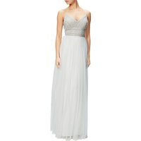 Adrianna Papell Beaded Bodice Sleeveless Gown, Ivory/Nude