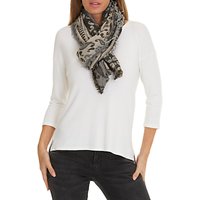 Betty & Co. Long Paisley Weave Scarf, Black/Taupe
