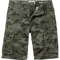 Fat Face Boys' Camouflage Cargo Shorts, Khaki