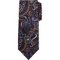 Chester By Chester Barrie Paisley Silk Tie, Navy/Amber