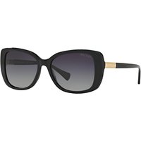 Ralph RA5223 Polarised Square Sunglasses, Black/Grey Gradient
