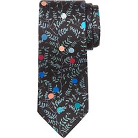Paul Smith Floral Silk Narrow Tie, Black/Multi
