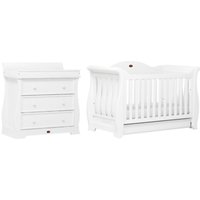 Boori Sleigh Royale Cotbed And Three Drawer Dresser, White