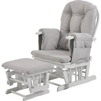 Kub Haywood Reclining Glider Nursing Chair And Footstool, Grey