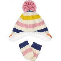 John Lewis Baby Multi Stripe Hat And Glove Set, Multi