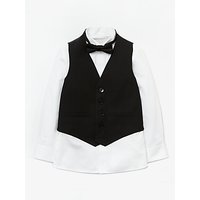 John Lewis Heirloom Collection Boys' Waistcoat, Bow Tie And Shirt Set, Black