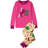 Hatley Children's Giddy Up To Bed Applique Pyjamas, Pink/Yellow