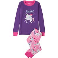 Hatley Children's I Believe In Unicorns Applique Pyjamas, Purple