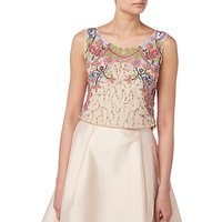 Raishma Floral Embroidered Top, Nude