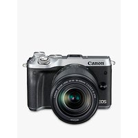 Canon EOS M6 Compact System Camera With EF-M 18-150mm IS STM Lens, HD 1080p, 24.2MP, Wi-Fi, Bluetooth, NFC, 3.0 LCD Tiltable Touch Screen, Silver