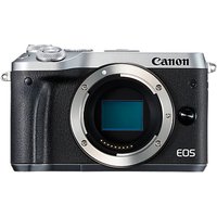 Canon EOS M6 Compact System Camera, HD 1080p, 24.2MP, Wi-Fi, Bluetooth, NFC, 3.0 LCD Tiltable Touch Screen, Body Only, Silver