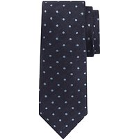 Richard James Mayfair Spot Linen Silk Tie, Navy