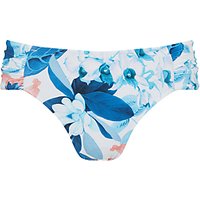 Seafolly Tropical Vacay Retro Side Ruched Bikini Bottoms, White