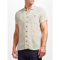 JOHN LEWIS & Co. Plain Linen Short Sleeve Shirt, Natural