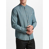 JOHN LEWIS & Co. Textured Stripe Grandad Shirt, Blue