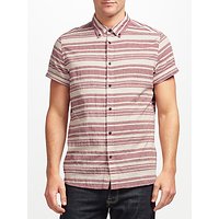 JOHN LEWIS & Co. Rustic Stripe Short Sleeve Shirt, Red