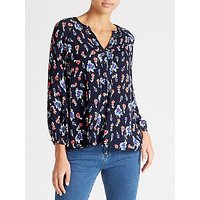 Collection WEEKEND By John Lewis Pansy Bloom Print Top, Navy/Multi