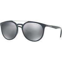 Emporio Armani EA4103 Oval Sunglasses, Matte Grey/Mirror Silver