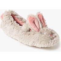John Lewis Children's Bunny Ballet Slippers Gift Box, Grey