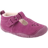 Start-rite Baby Bubble T-bar Leather Shoes, Berry