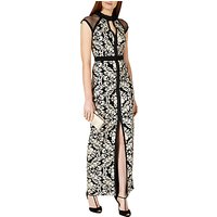 Phase Eight Collection 8 Elodie Embroidered Full Length Dress, Black/Oyster