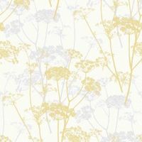 Gold Ophelia Yellow Floral Glitter Wallpaper