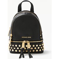 MICHAEL Michael Kors Rhea Leather Studded Extra Small Backpack, Black