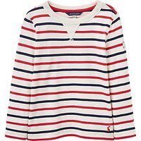 Little Joule Boys' Young Breton Stripe Long Sleeve T-Shirt, Red/Navy