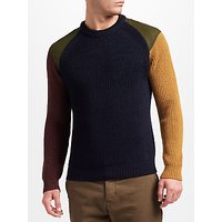 JOHN LEWIS & Co. Made In Manchester Colour Block Jumper, Navy