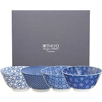 Tokyo Design Studio Nippon Blue Small Bowls, Dia.12cm, Set Of 4